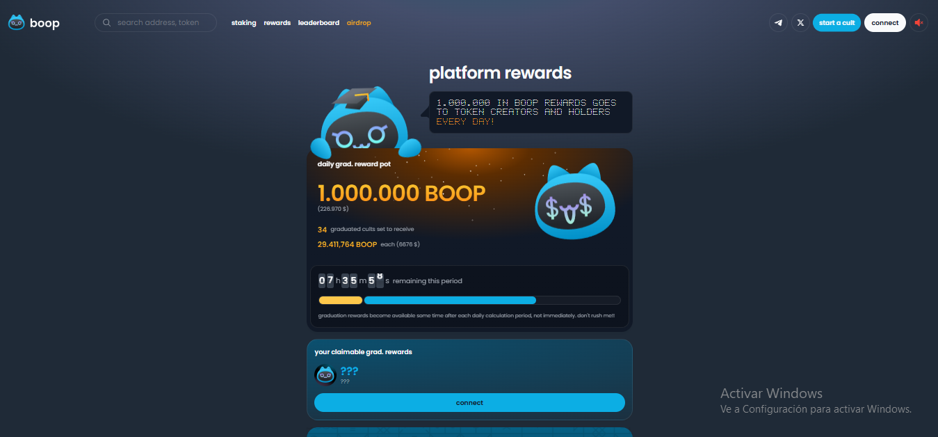 rewards section from boop.fun
