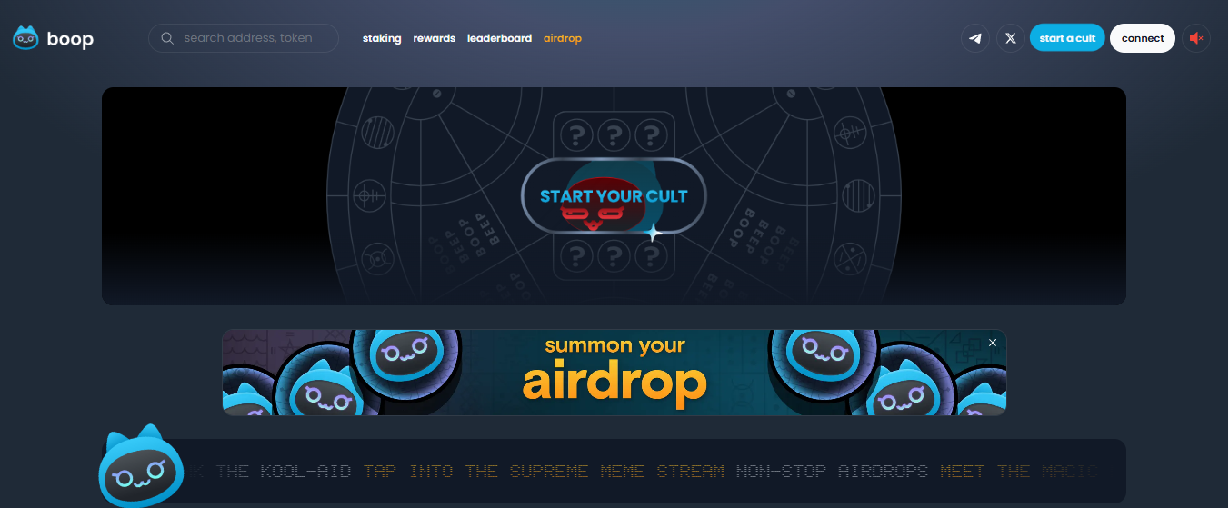 a screenshot of Boop.Fun homepage