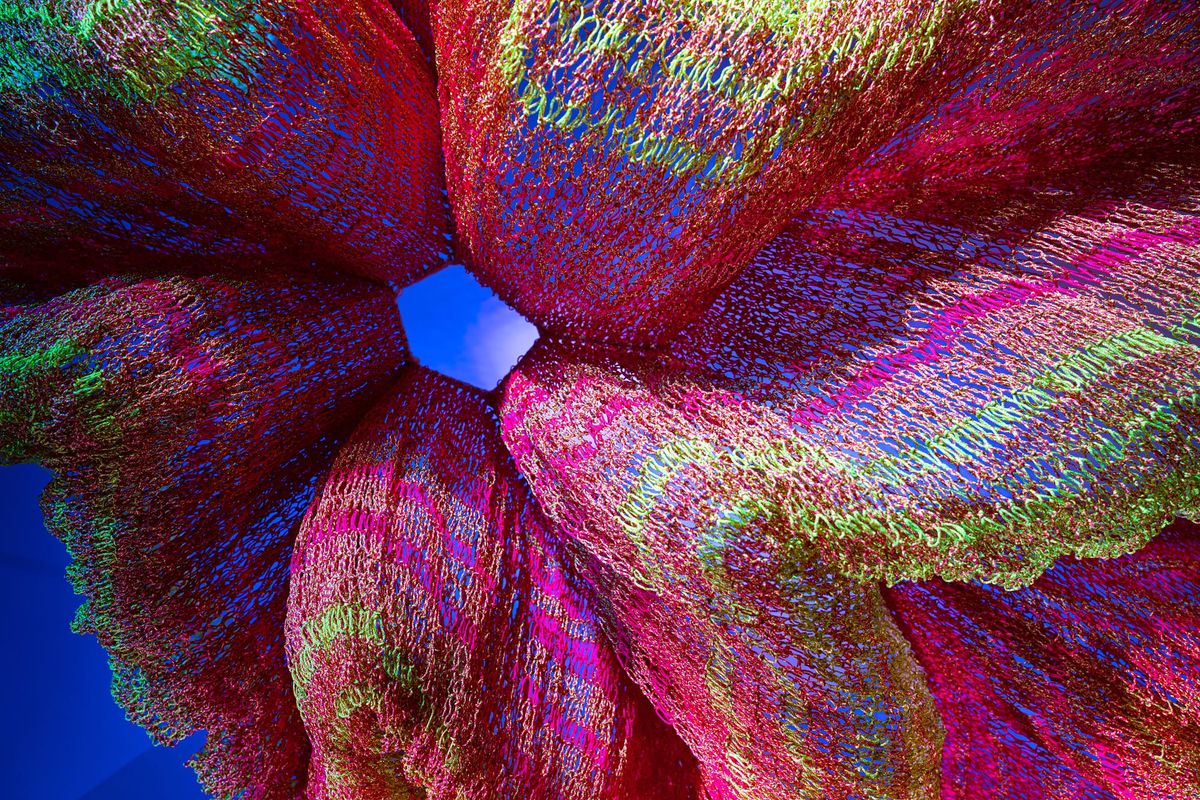 Janet Echelman’s digitally modeled sculptures anchor mid-career survey in Florida
