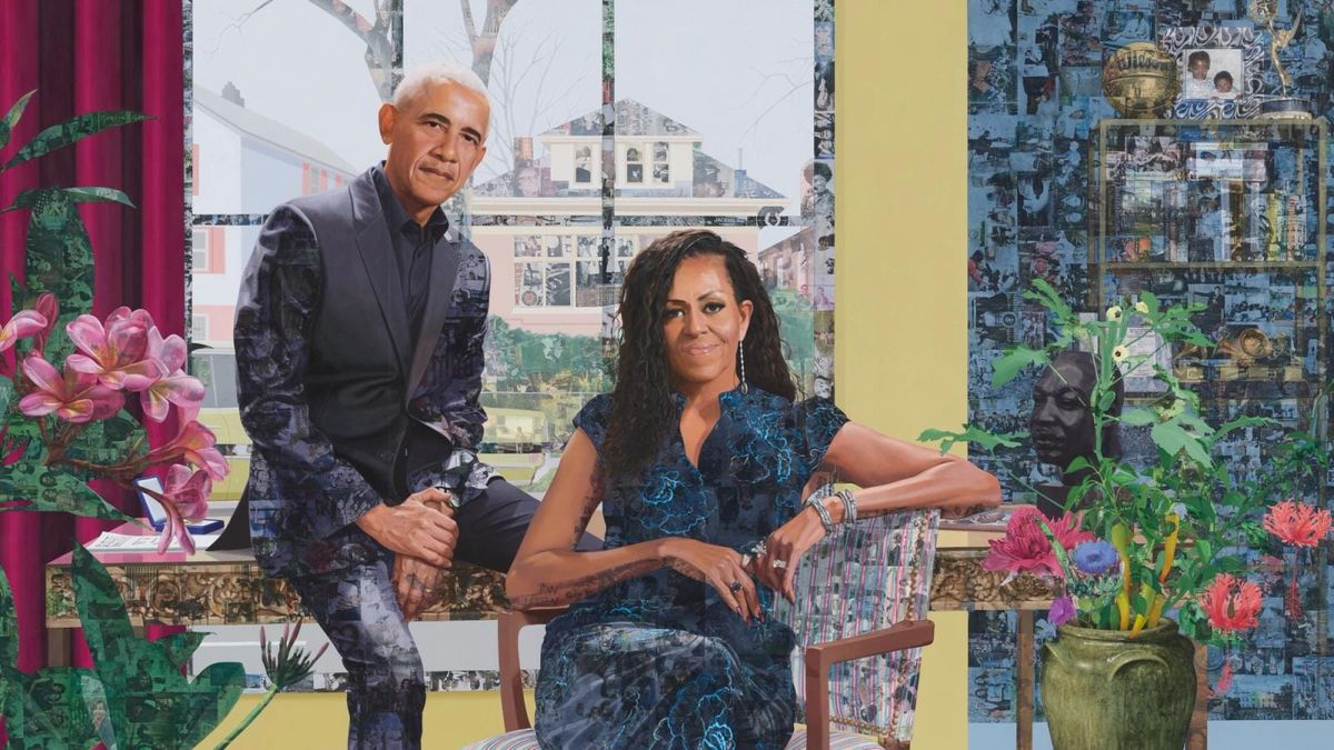 Njideka Akunyili Crosby paints the Obamas' first official dual portrait