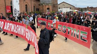 Pro-Palestine protestors demand end to ‘artwashing’ at the Venice Biennale