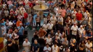 Evacuated Trump supporters shelter from thunderstorm in African American museum
