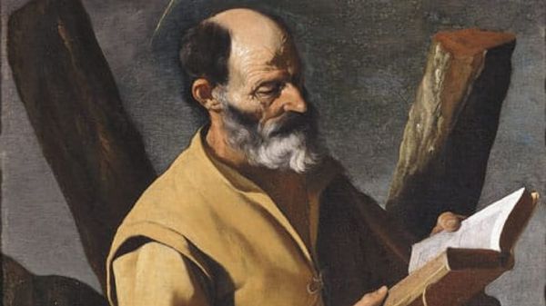 A cropped photo of Saint Andrew by Francisco de Zurbarán