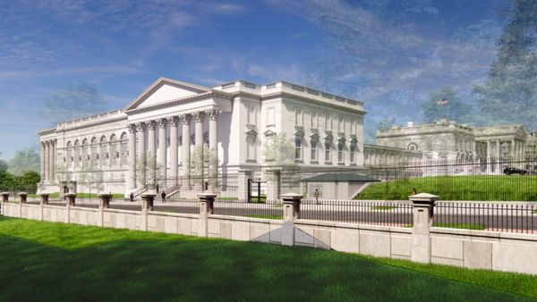 President Donald Trump on Tuesday shared what he called the first rendering of a new White House ballroom.