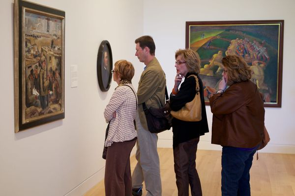 Patrons are seen in the DePaul Art Museum in its 2011 opening