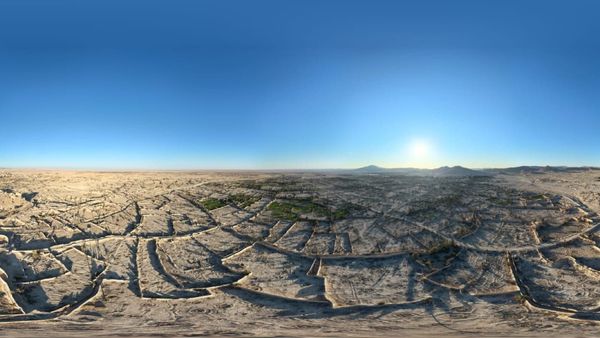 An aerial photo of the Palmyra archaeological site in Syria. 