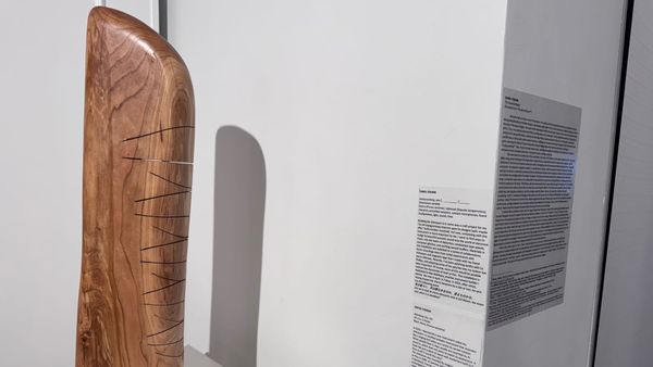 Carved wood ‘arbrasson’ blends sculpture and sound, echoing lost musical tradition