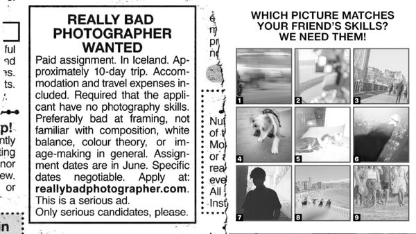 A composite photo of two posts made to Instagram by IcelandAir promoting the "really bad photographer" competition.