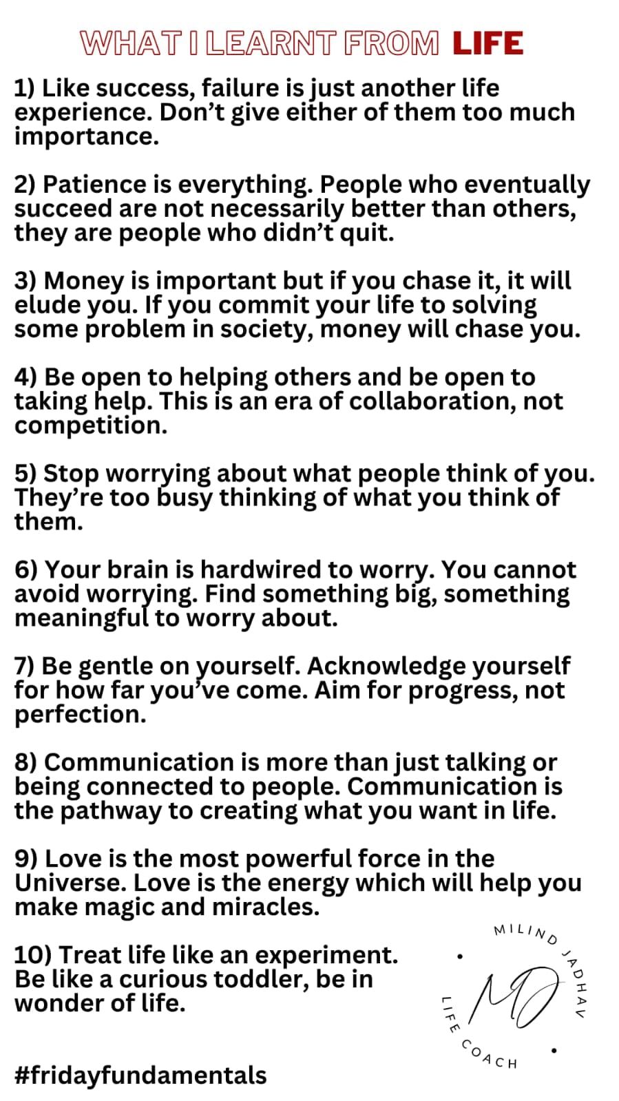 What I Learnt from “What I Learnt from Life” — Reflections on Milind Jadhav’s 10 Lessons