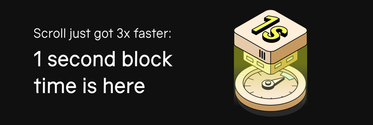 Scroll just got 3x faster: 1 second block time is here