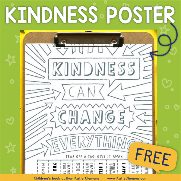 Kindness poster with tear-off tags