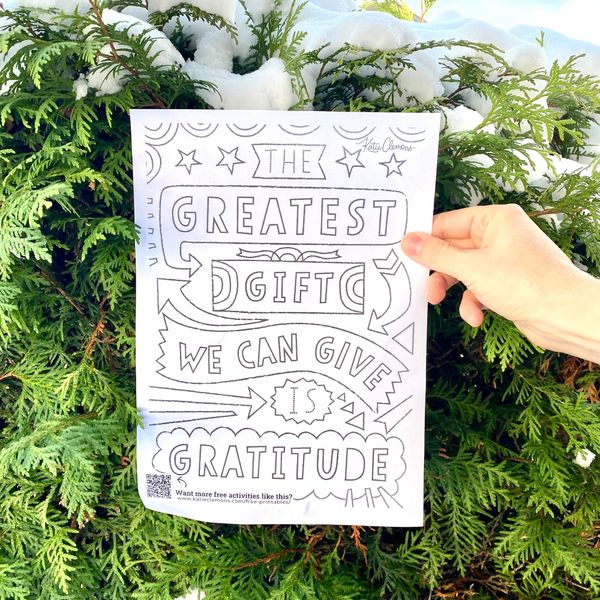 Gratitude coloring page