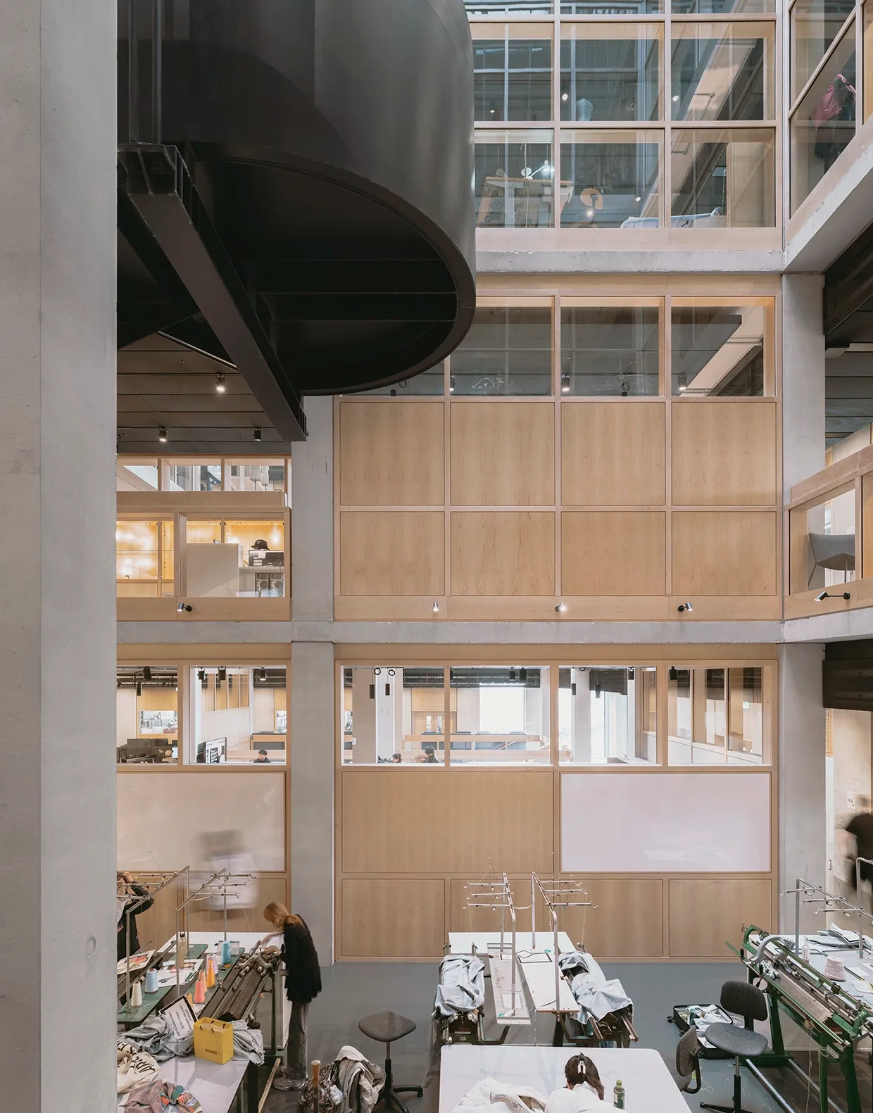 Knitting machines at the London College of Fashion