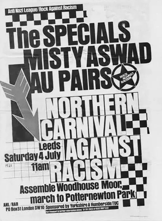 Poster for Anti Nazi League: Rock Against Racism event