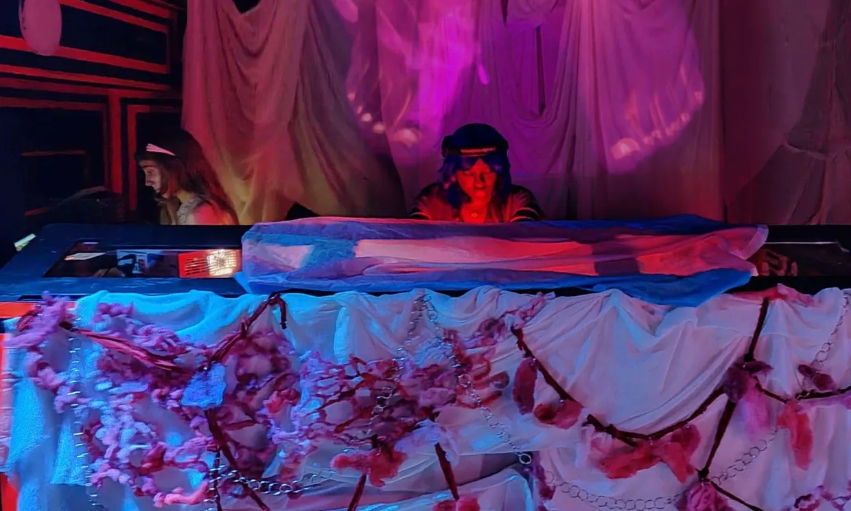Flo and her sibling Charlie performing at Trans-late and Tea Break