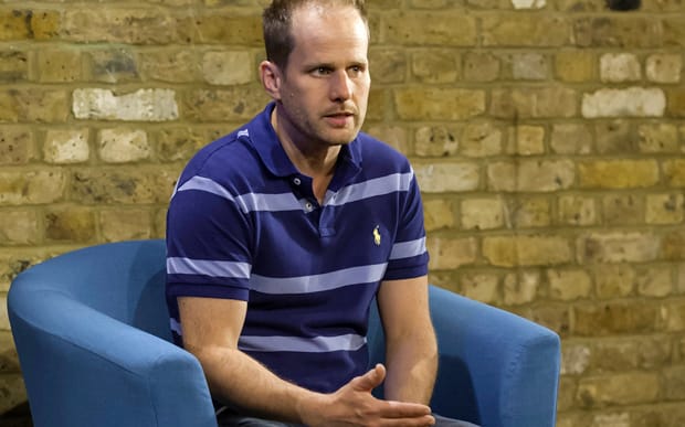 Callum Dixon as Dave in Between Us at the Arcola Theatre