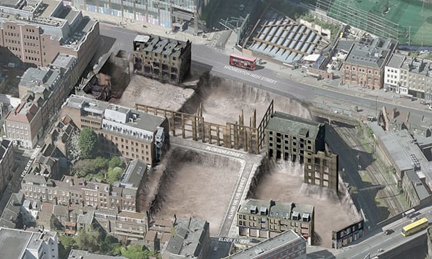 Aerial photograph of Norton Folgate