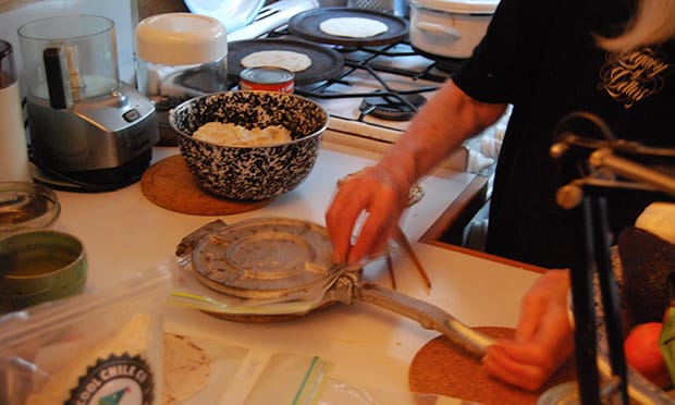Mexican tortilla press. Photograph: Annalies Winny