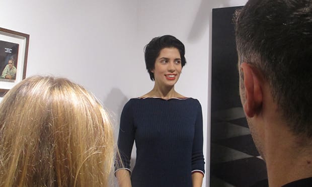 Nadya Tolokonnikova at the opening of So it Goes at Stoke Newington's Hang Up Gallery. Photograph: Russell Parton
