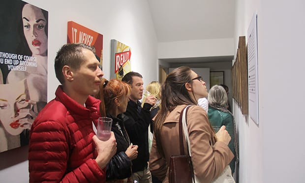 Gallery goers at So it Goes