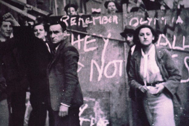 'They Shall Not Pass'. Protesters on the barricades at the Battle of Cable Street. Photograph: Tower Hamlets History Library