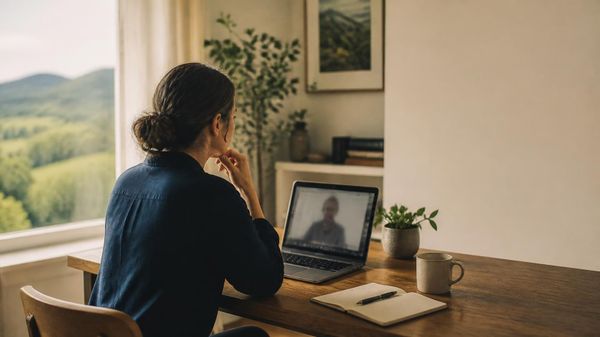 Adult in Tennessee meeting with a psychiatric provider by secure video for an ADHD evaluation.