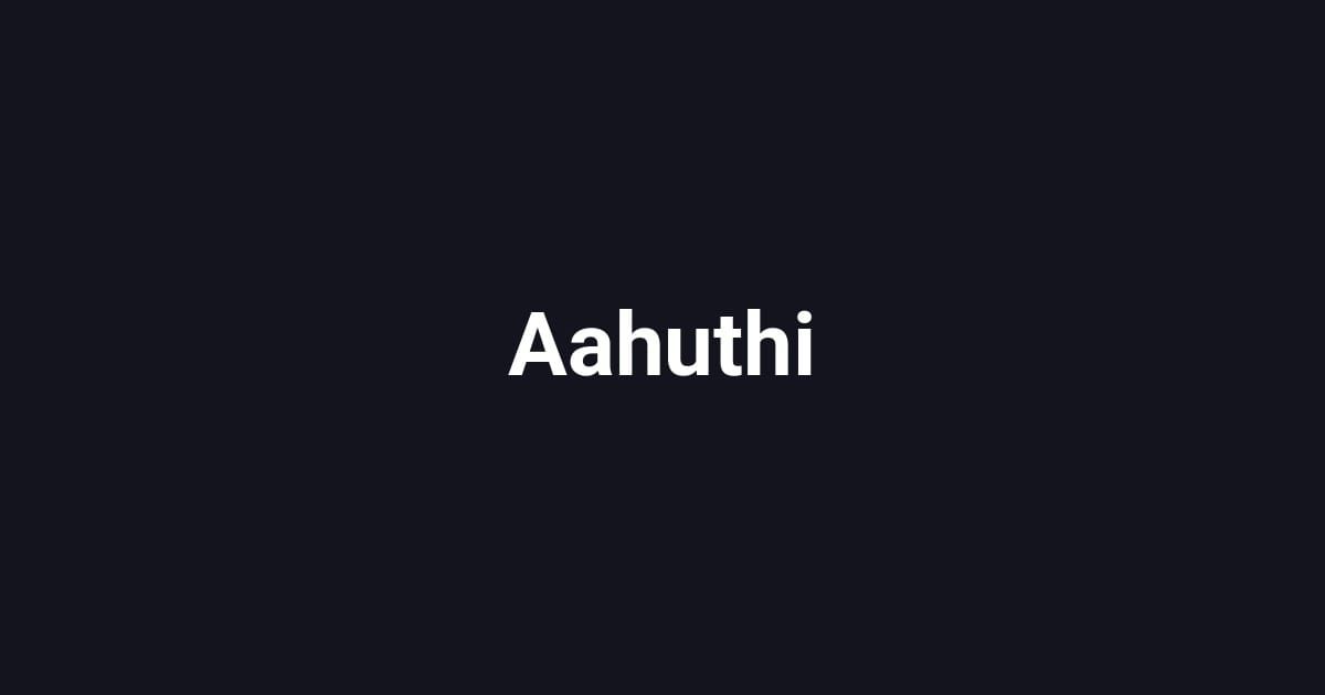 Aahuthi
