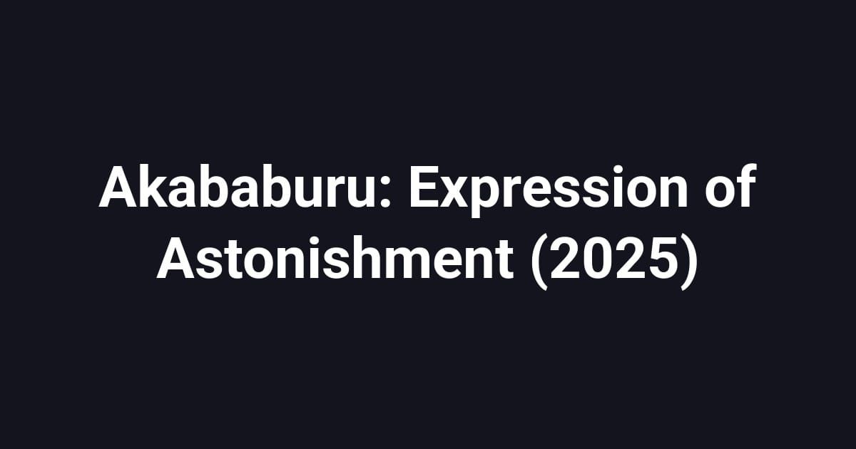 Akababuru: Expression of Astonishment (2025)