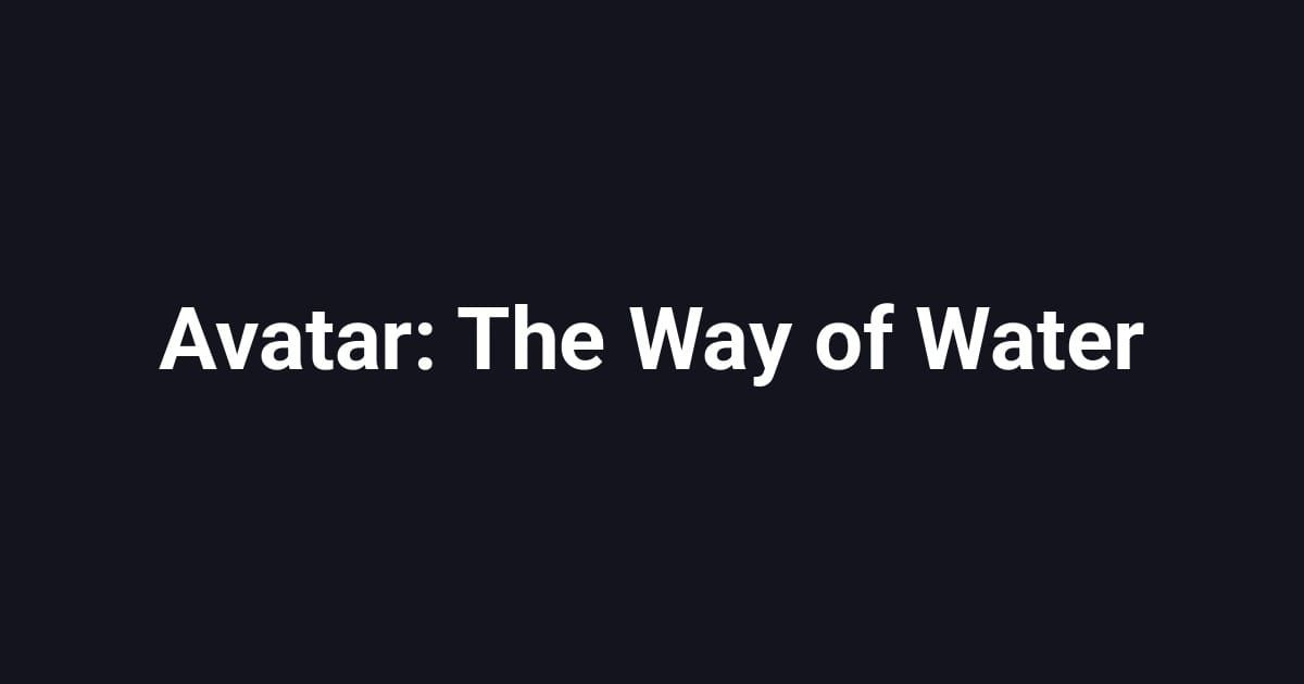 Avatar: The Way of Water