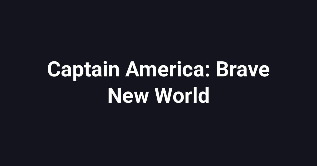 Captain America: Brave New World