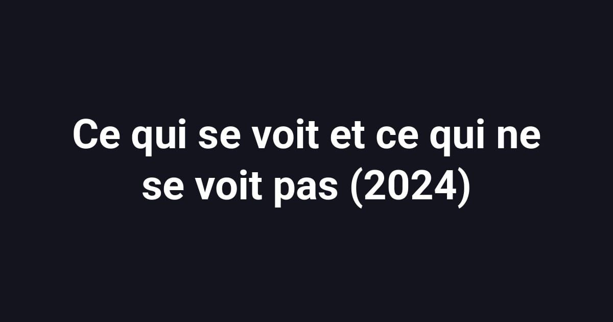 Ce qui se voit et ce qui ne se voit pas (2024)