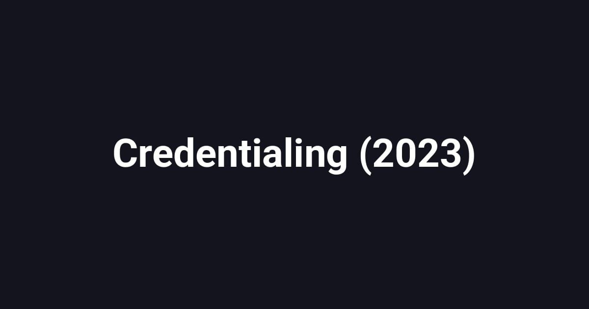 Credentialing (2023)