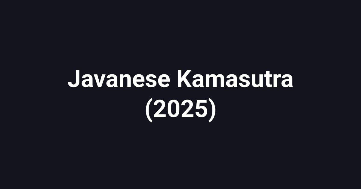 Javanese Kamasutra (2025)