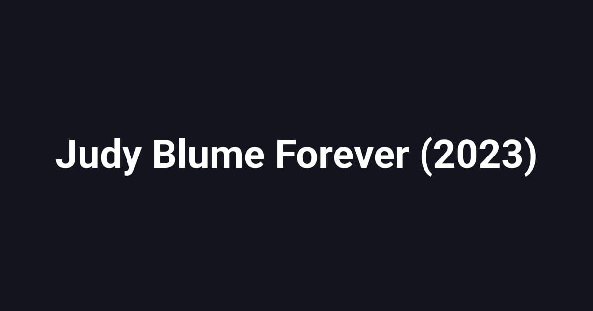Judy Blume Forever (2023)