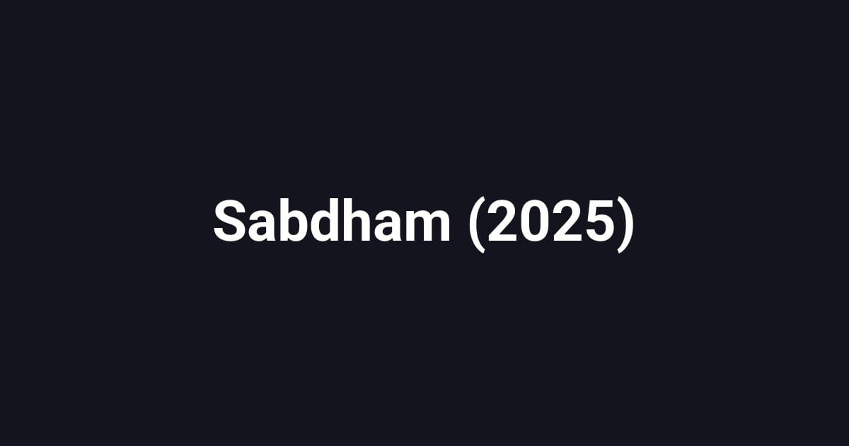 Sabdham (2025)