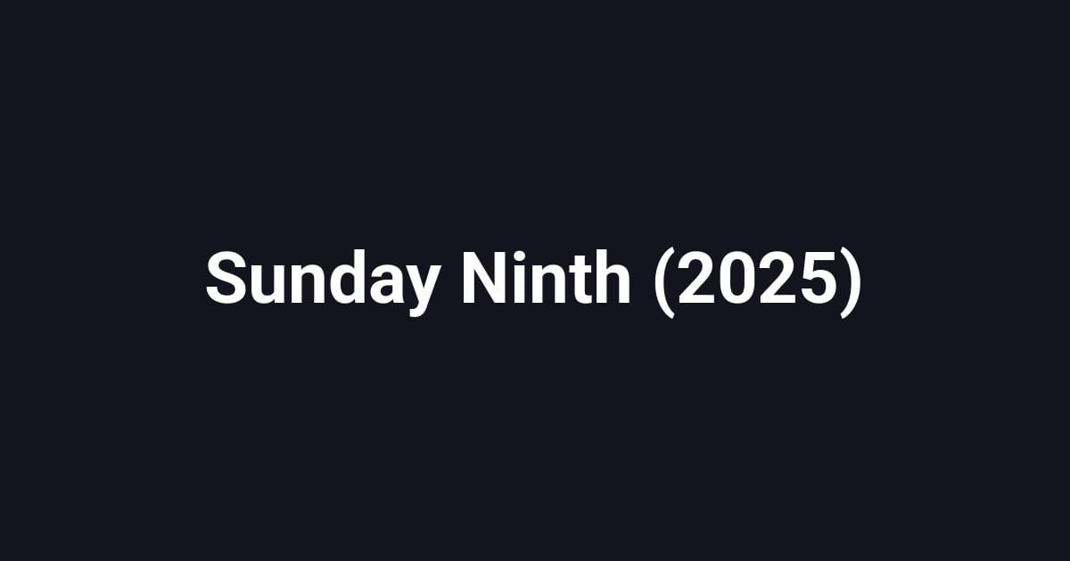 Sunday Ninth (2025)