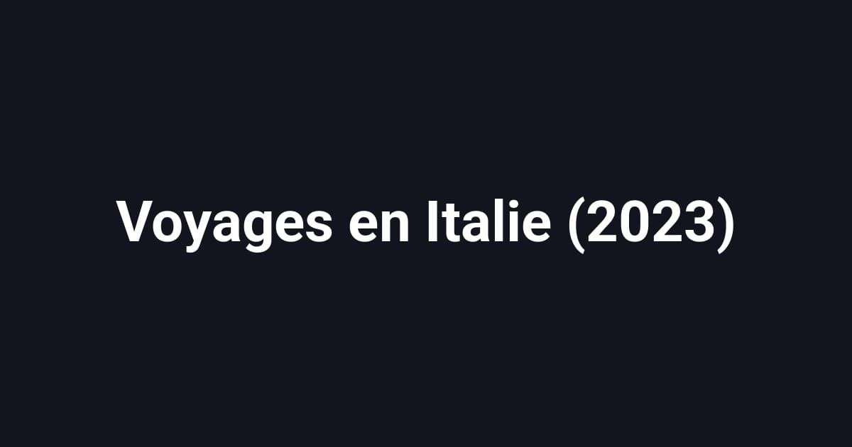Voyages en Italie (2023)