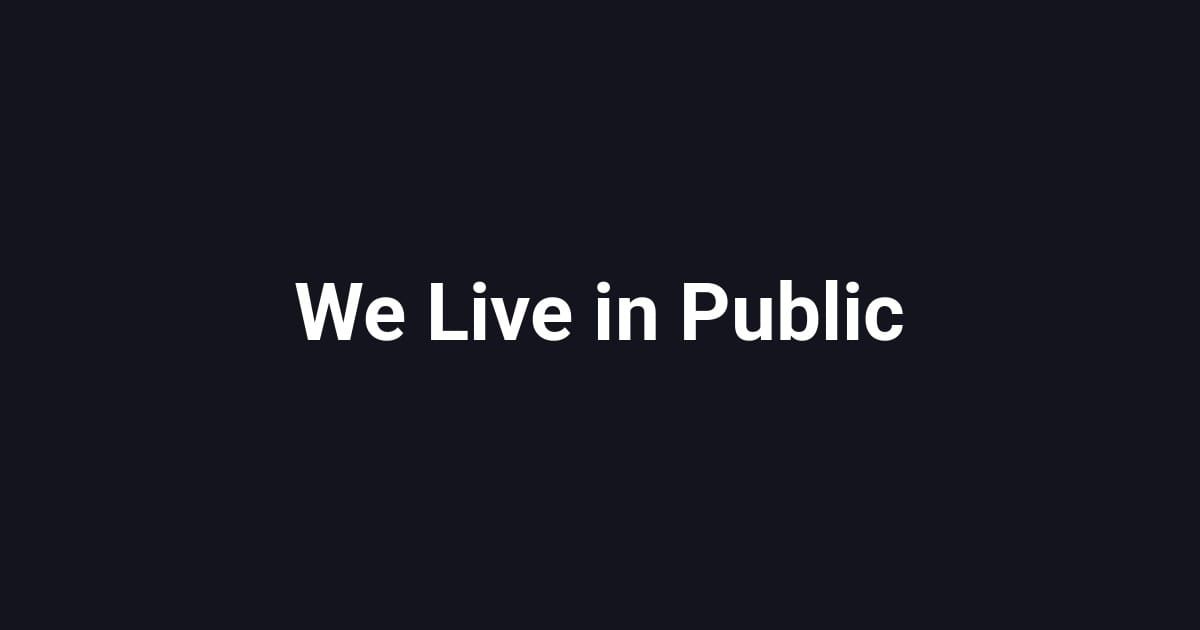 We Live in Public