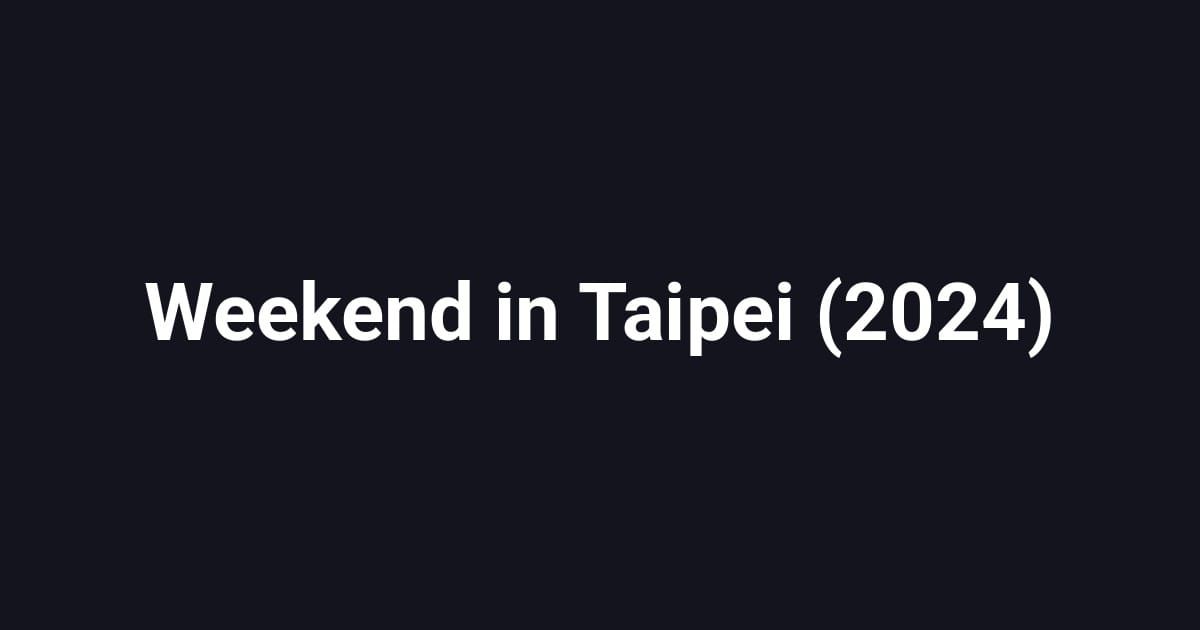 Weekend in Taipei (2024)