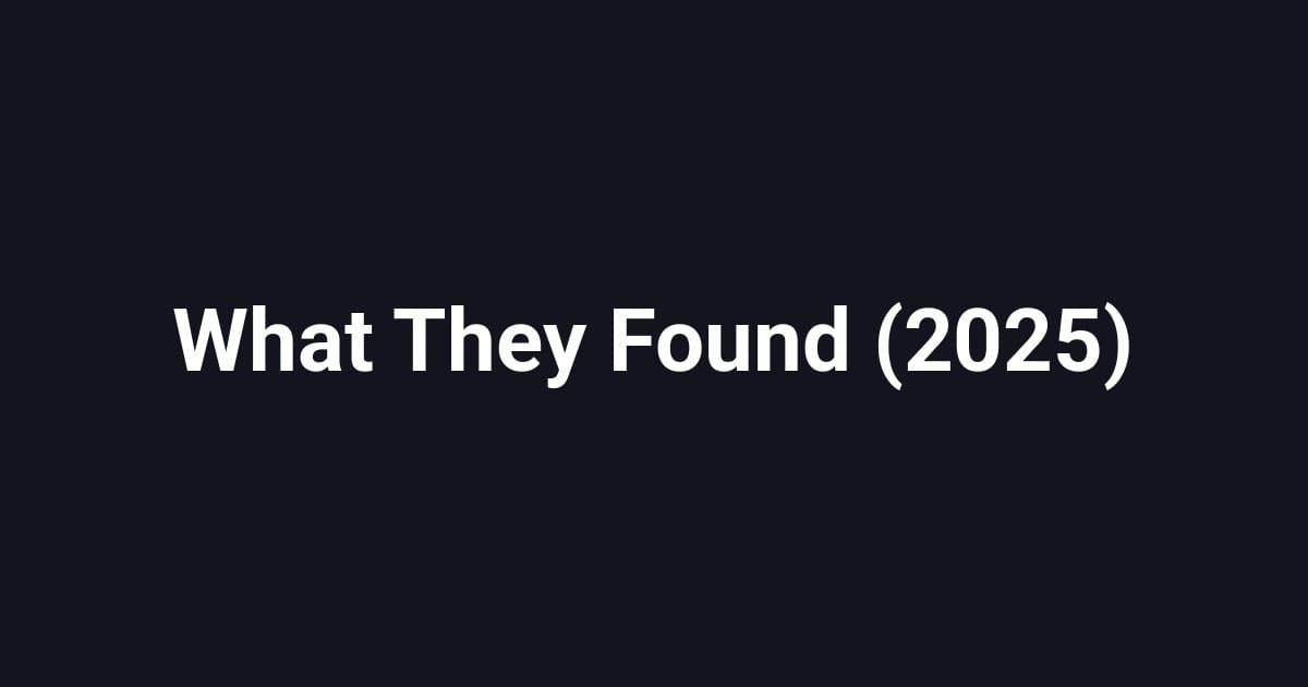 What They Found (2025)