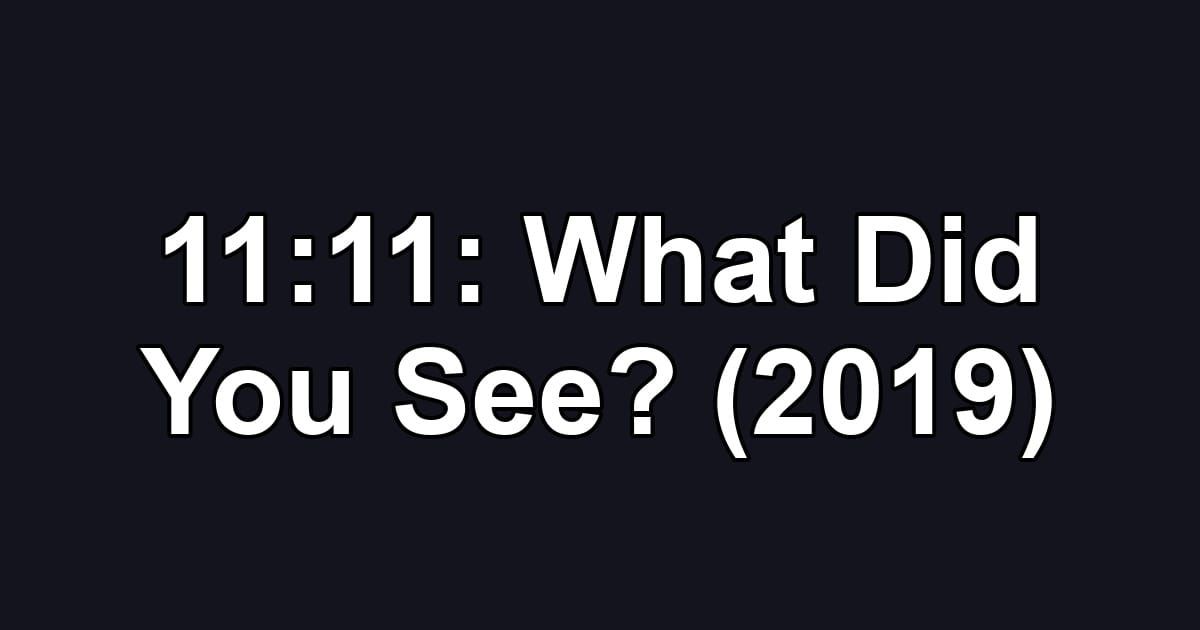 11:11: What Did You See? (2019)