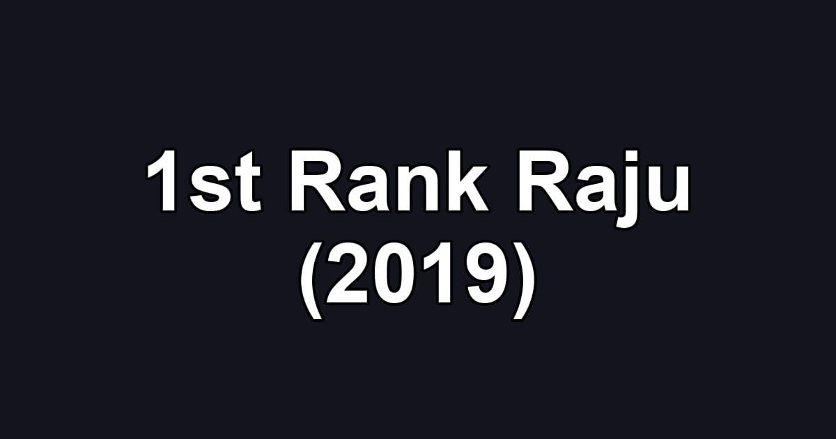 1st Rank Raju (2019)