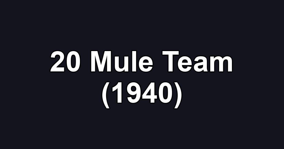 20 Mule Team (1940)