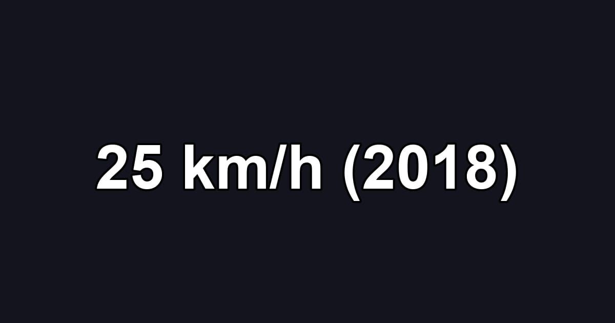 25 km/h (2018)