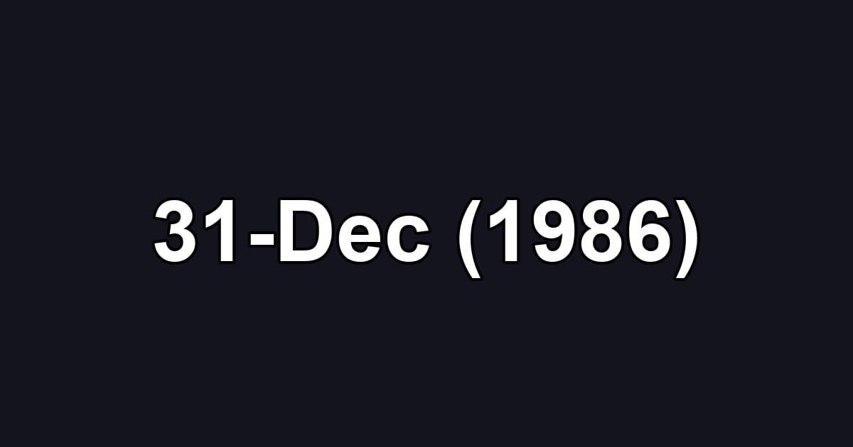 31-Dec (1986)