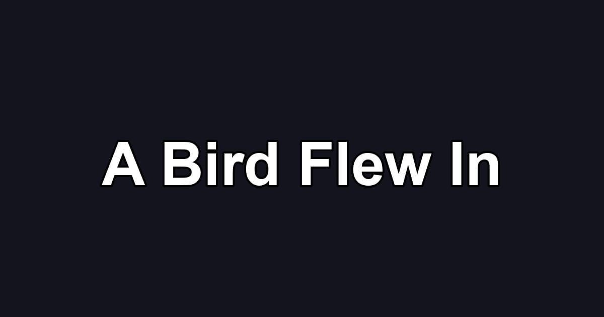 A Bird Flew In