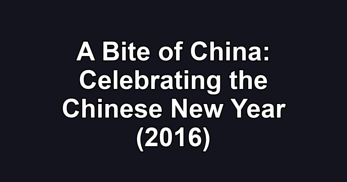 A Bite of China: Celebrating the Chinese New Year (2016)