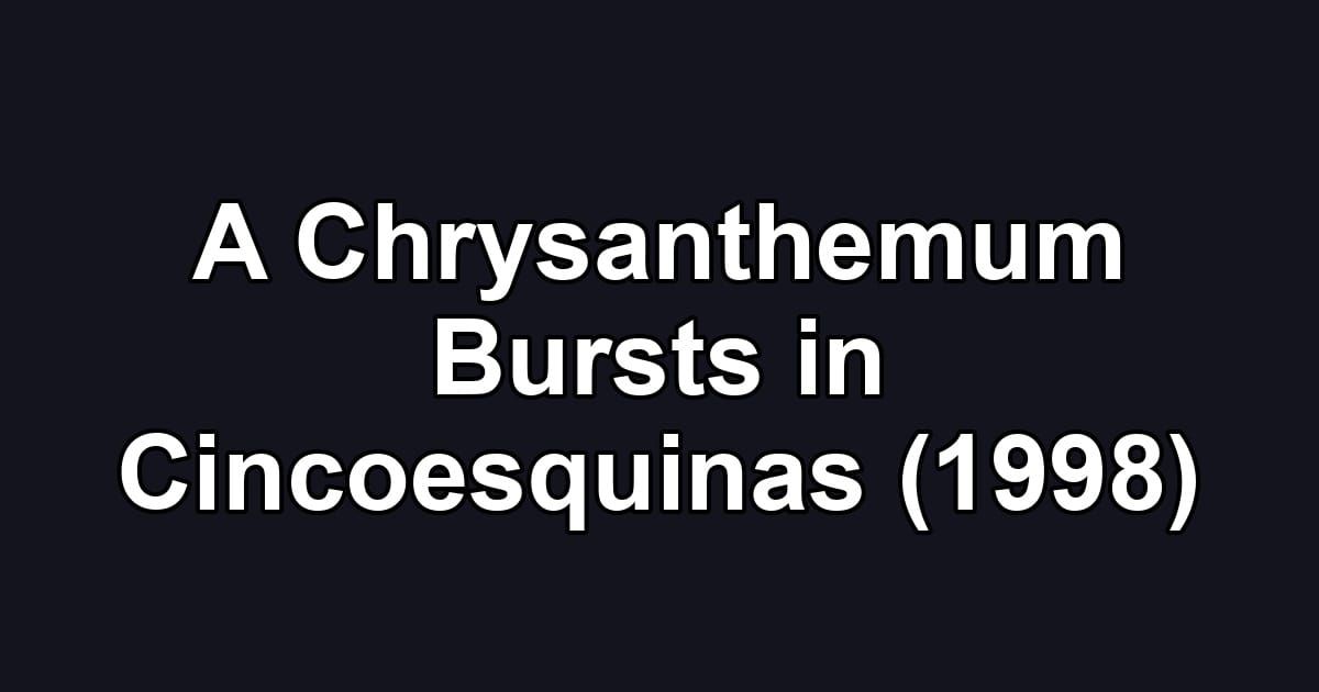 A Chrysanthemum Bursts in Cincoesquinas (1998)