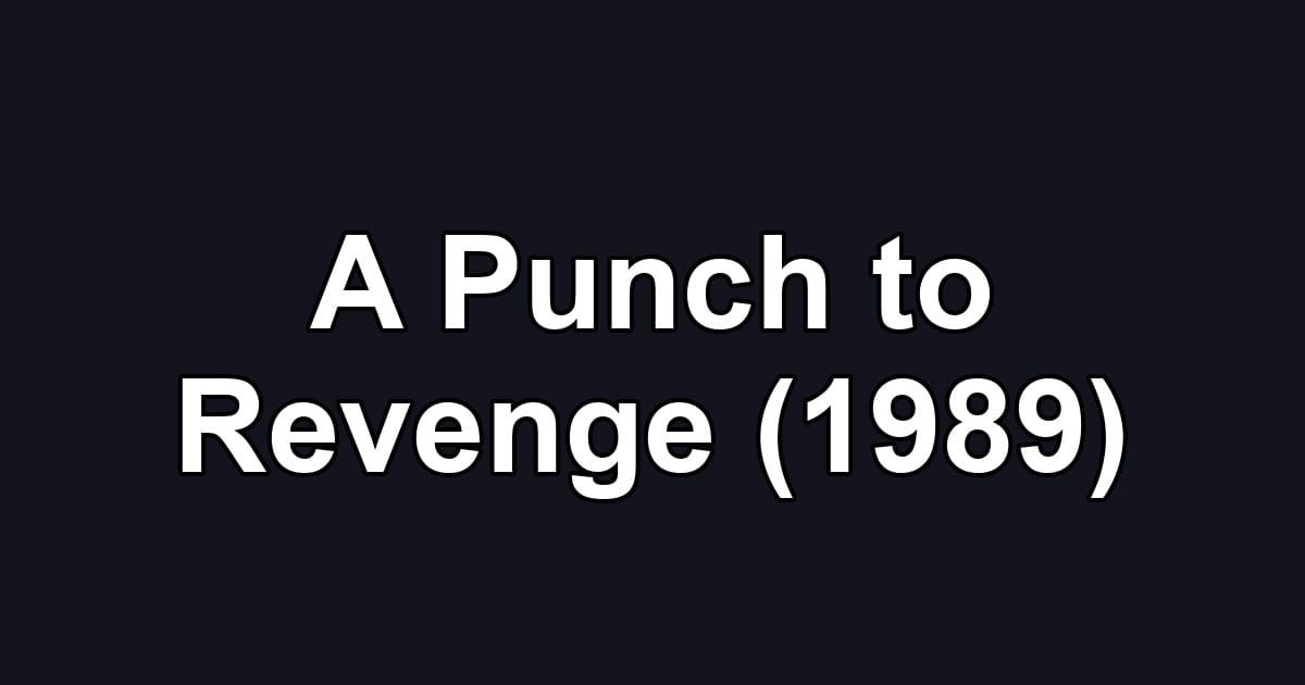 A Punch to Revenge (1989)