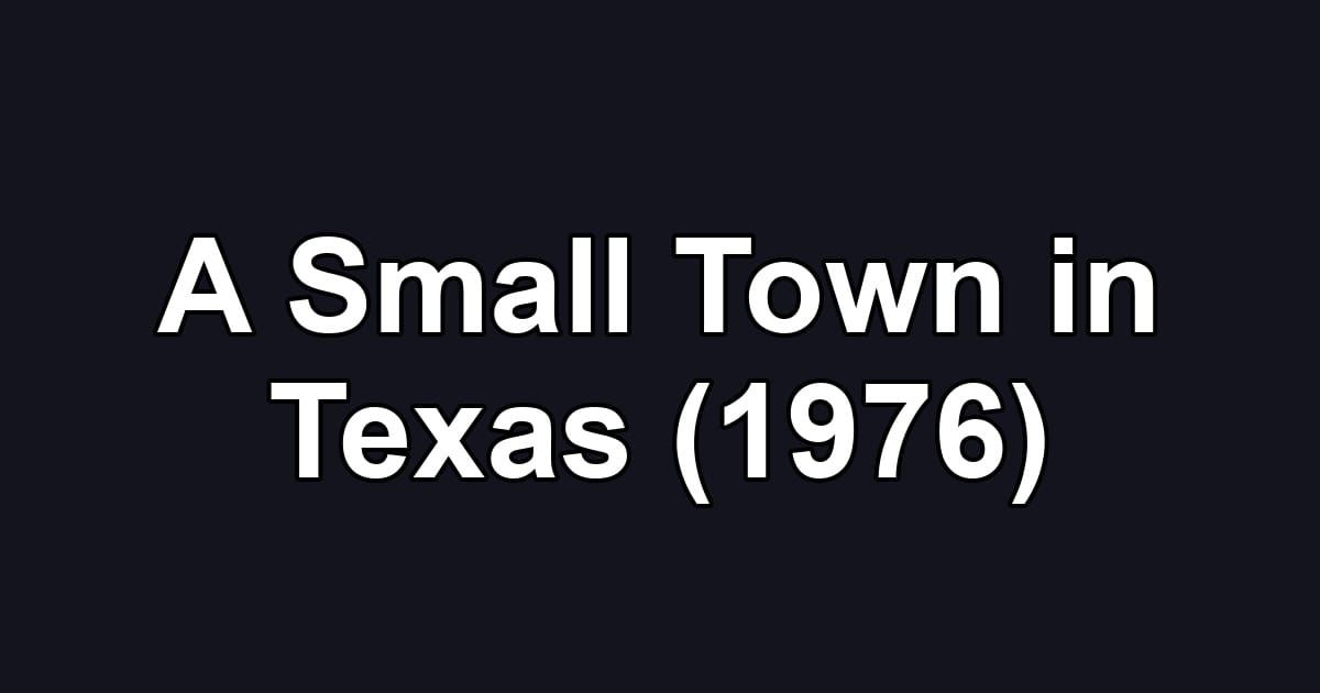 A Small Town in Texas (1976)